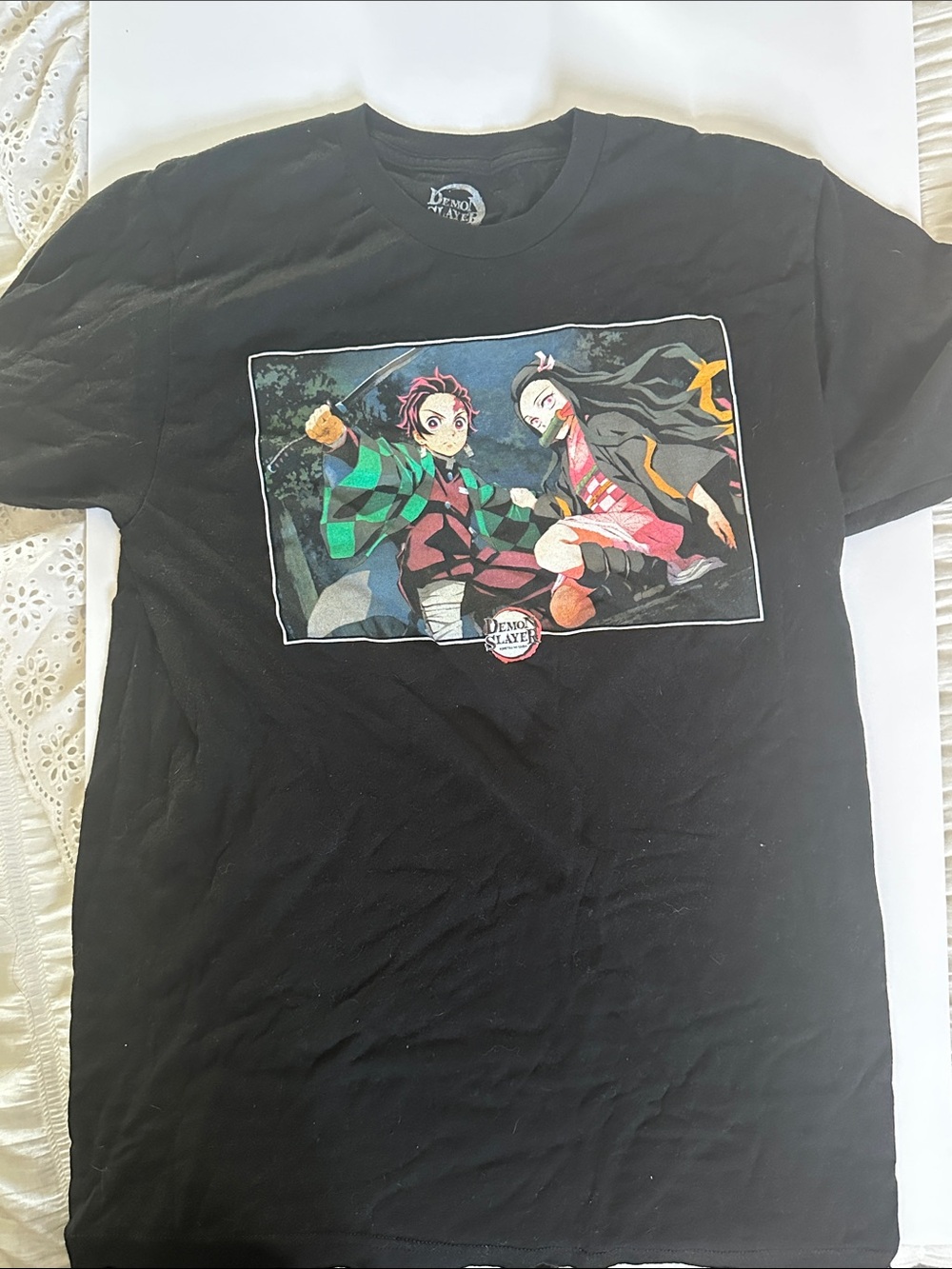 Demon Slayer Black Graphic Tee - Short Sleeve Anime Shirt